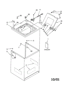 Top And Cabinet parts for Kenmore Washer 110.22912101 (11022912101, 110 22912101) from AppliancePartsPros.com