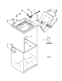 Top And Cabinet parts for Kenmore Washer 110.22922100 (11022922100, 110 22922100) from AppliancePartsPros.com