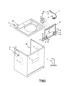 Top And Cabinet parts for Kenmore Washer 110.22932100 (11022932100, 110 22932100) from AppliancePartsPros.com