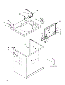 Top And Cabinet Parts parts for Kenmore Washer 110.22936102 (11022936102, 110 22936102) from AppliancePartsPros.com
