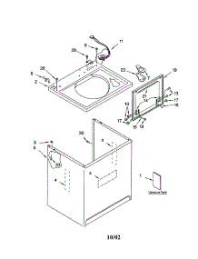 Top And Cabinet parts for Kenmore Washer 110.22942101 (11022942101, 110 22942101) from AppliancePartsPros.com