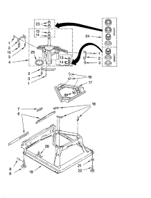 Machine Base Parts parts for Kenmore Washer 110.26962501 (11026962501, 110 26962501) from AppliancePartsPros.com
