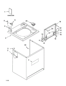 Top And Cabinet Parts parts for Kenmore Washer 110.26962502 (11026962502, 110 26962502) from AppliancePartsPros.com