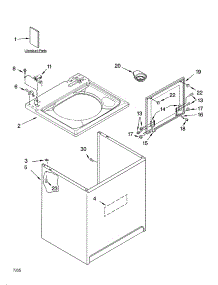 Top And Cabinet Parts parts for Kenmore Washer 110.26964501 (11026964501, 110 26964501) from AppliancePartsPros.com