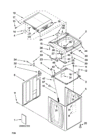 Top And Cabinet Parts parts for Kenmore Washer 110.27042600 (11027042600, 110 27042600) from AppliancePartsPros.com
