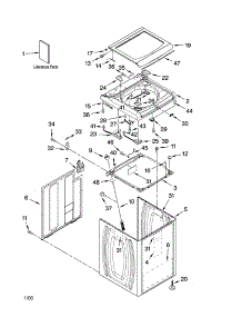 Top And Cabinet Parts parts for Kenmore Washer 110.27082601 (11027082601, 110 27082601) from AppliancePartsPros.com