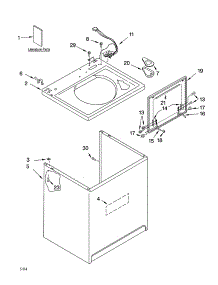Top And Cabinet Parts parts for Kenmore Washer 110.15954400 (11015954400, 110 15954400) from AppliancePartsPros.com