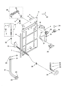 Rear Panel Parts parts for Kenmore Washer 110.15964400 (11015964400, 110 15964400) from AppliancePartsPros.com
