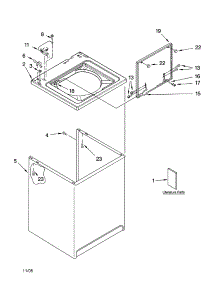 Top And Cabinet Parts parts for Kenmore Washer 110.16102502 (11016102502, 110 16102502) from AppliancePartsPros.com