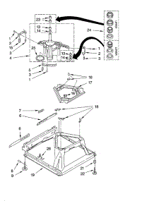 Machine Base Parts parts for Kenmore Washer 110.16212500 (11016212500, 110 16212500) from AppliancePartsPros.com