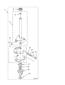 Brake And Drive Tube Parts parts for Kenmore Washer 110.16212500 (11016212500, 110 16212500) from AppliancePartsPros.com