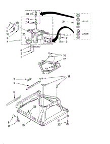 Machine Base Parts parts for Kenmore Washer 110.16212501 (11016212501, 110 16212501) from AppliancePartsPros.com