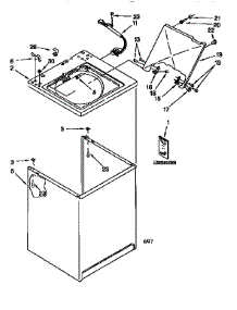 Top And Cabinet parts for Kenmore Washer 110.16502693 (11016502693, 110 16502693) from AppliancePartsPros.com