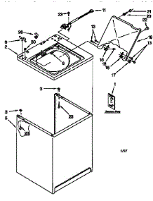Top And Cabinet parts for Kenmore Washer 110.16502694 (11016502694, 110 16502694) from AppliancePartsPros.com