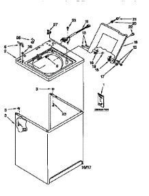 Top And Cabinet parts for Kenmore Washer 110.16602692 (11016602692, 110 16602692) from AppliancePartsPros.com