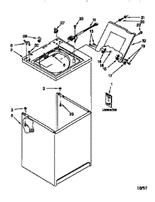 Top And Cabinet parts for Kenmore Washer 110.16602693 (11016602693, 110 16602693) from AppliancePartsPros.com