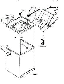 Top And Cabinet parts for Kenmore Washer 110.16611690 (11016611690, 110 16611690) from AppliancePartsPros.com