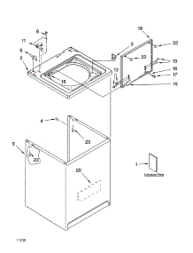 Top And Cabinet Parts parts for Kenmore Washer 110.16812502 (11016812502, 110 16812502) from AppliancePartsPros.com