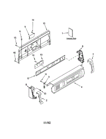 Console Panel parts for Kenmore Dryer 110.63052102 (11063052102, 110 63052102) from AppliancePartsPros.com