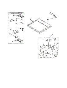 Dryer Top parts for Kenmore Dryer 110.63064101 (11063064101, 110 63064101) from AppliancePartsPros.com