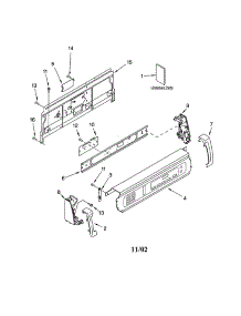 Console Panel parts for Kenmore Dryer 110.63064102 (11063064102, 110 63064102) from AppliancePartsPros.com