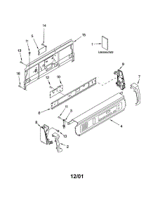 Console Panel parts for Kenmore Dryer 110.63066100 (11063066100, 110 63066100) from AppliancePartsPros.com