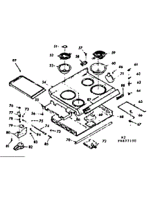 Main Top Section parts for Kenmore Range 103.9877100 (1039877100, 103 9877100) from AppliancePartsPros.com