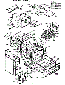 Lower Body Section parts for Kenmore Range 103.9877160 (1039877160, 103 9877160) from AppliancePartsPros.com