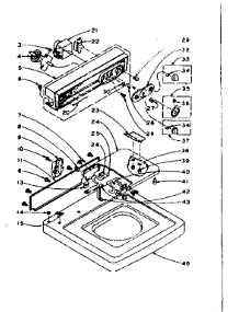 Top And Console Assembly parts for Kenmore Washer 110.5904551 (1105904551, 110 5904551) from AppliancePartsPros.com