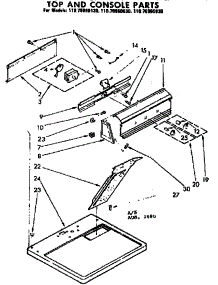 Top And Console Parts parts for Kenmore Dryer 110.76960630 (11076960630, 110 76960630) from AppliancePartsPros.com