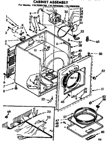Cabinet Parts parts for Kenmore Dryer 110.76960800 (11076960800, 110 76960800) from AppliancePartsPros.com