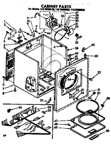 Cabinet Parts parts for Kenmore Dryer 110.76960820 (11076960820, 110 76960820) from AppliancePartsPros.com