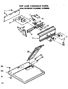 Top And Console Parts parts for Kenmore Dryer 110.76965100 (11076965100, 110 76965100) from AppliancePartsPros.com