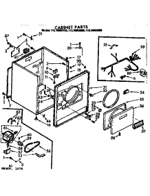 Cabinet Parts parts for Kenmore Dryer 110.76965100 (11076965100, 110 76965100) from AppliancePartsPros.com