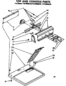 Top And Console Parts parts for Kenmore Dryer 110.76965110 (11076965110, 110 76965110) from AppliancePartsPros.com