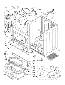 Cabinet Parts parts for Kenmore Dryer 110.76966502 (11076966502, 110 76966502) from AppliancePartsPros.com