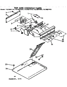 Top And Console Parts parts for Kenmore Dryer 110.76971610 (11076971610, 110 76971610) from AppliancePartsPros.com
