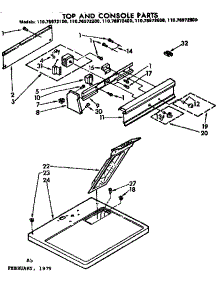 Top And Console Parts parts for Kenmore Dryer 110.76972100 (11076972100, 110 76972100) from AppliancePartsPros.com
