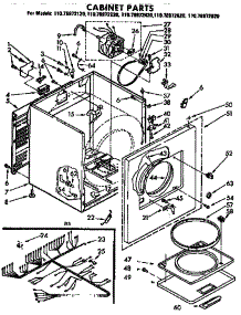 Cabinet Parts parts for Kenmore Dryer 110.76972120 (11076972120, 110 76972120) from AppliancePartsPros.com