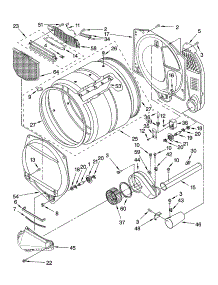 Bulkhead Parts parts for Kenmore Dryer 110.76972500 (11076972500, 110 76972500) from AppliancePartsPros.com