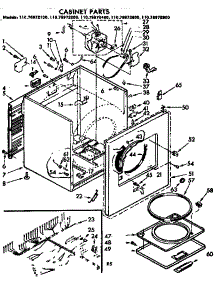 Cabinet Parts parts for Kenmore Dryer 110.76972800 (11076972800, 110 76972800) from AppliancePartsPros.com