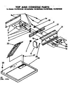 Top And Console Parts parts for Kenmore Dryer 110.76974130 (11076974130, 110 76974130) from AppliancePartsPros.com