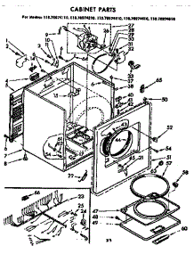 Cabinet Part parts for Kenmore Dryer 110.76974610 (11076974610, 110 76974610) from AppliancePartsPros.com