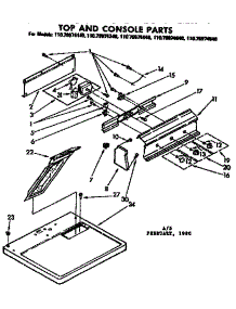 Top And Console Parts parts for Kenmore Dryer 110.76974640 (11076974640, 110 76974640) from AppliancePartsPros.com