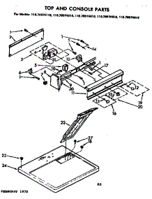 Top And Console Parts parts for Kenmore Dryer 110.76974810 (11076974810, 110 76974810) from AppliancePartsPros.com