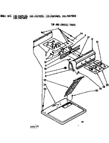 Top And Console Parts parts for Kenmore Dryer 110.76975120 (11076975120, 110 76975120) from AppliancePartsPros.com