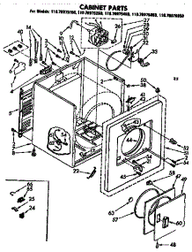 Cabinet Parts parts for Kenmore Dryer 110.76975150 (11076975150, 110 76975150) from AppliancePartsPros.com