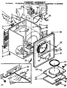 Cabinet Assembly parts for Kenmore Dryer 110.76975200 (11076975200, 110 76975200) from AppliancePartsPros.com