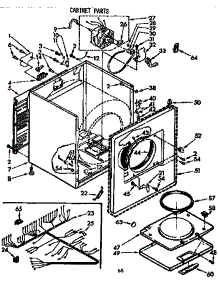 Cabinet Parts parts for Kenmore Dryer 110.76975220 (11076975220, 110 76975220) from AppliancePartsPros.com