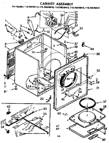 Cabinet Parts parts for Kenmore Dryer 110.76978110 (11076978110, 110 76978110) from AppliancePartsPros.com